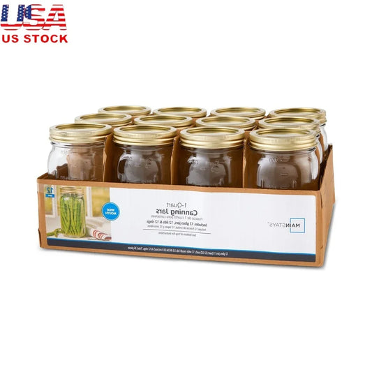 EZHomeEssentials Clear Glass Wide Mouth Jars Airtight Seal