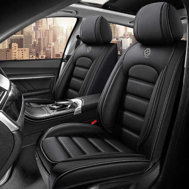 Waterproof leather car seat covers, universal fit for 99% of sedans/SUVs/trucks, front 2-seat set