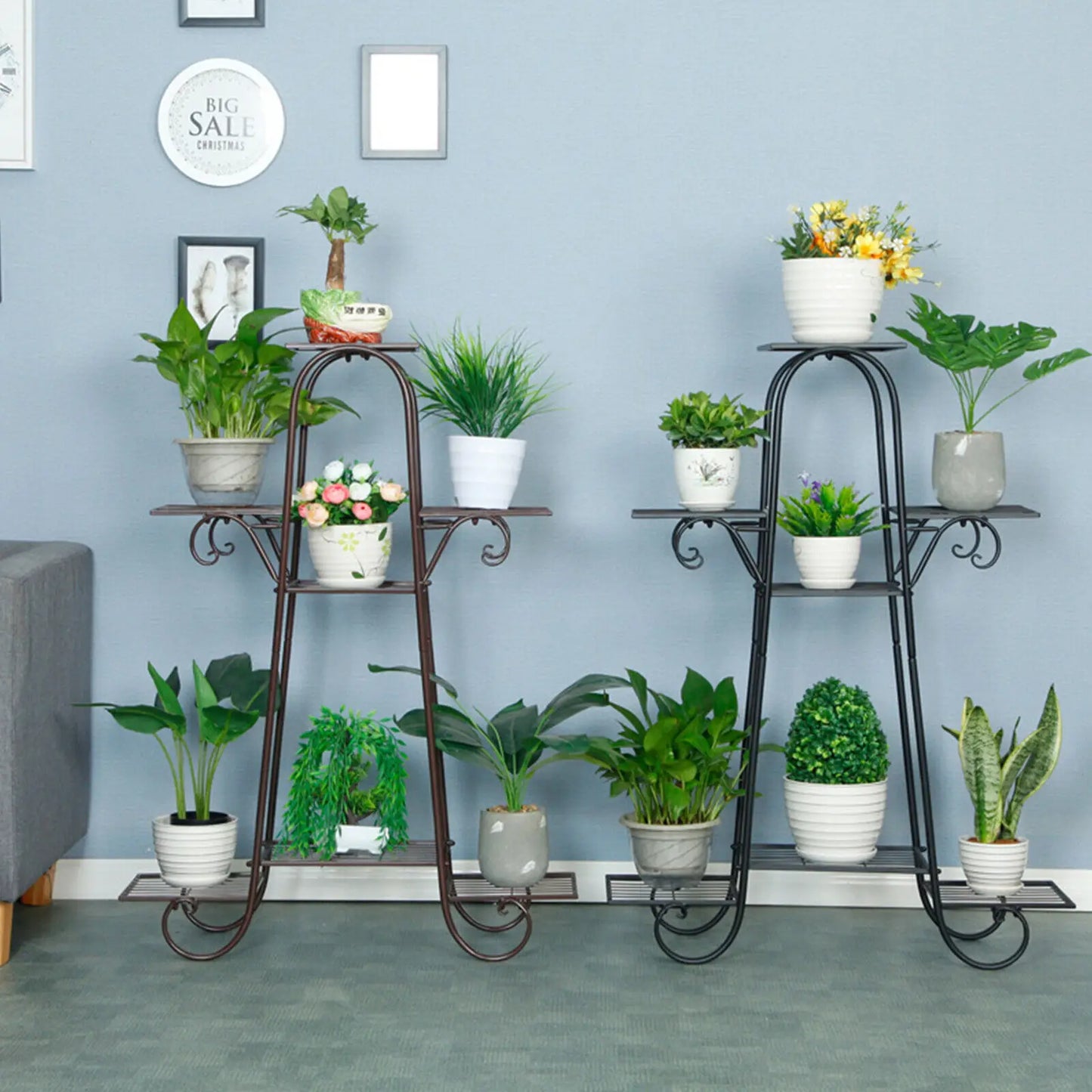 7 Tier Iron Plant Stand Indoor Load Capacity 92lbs