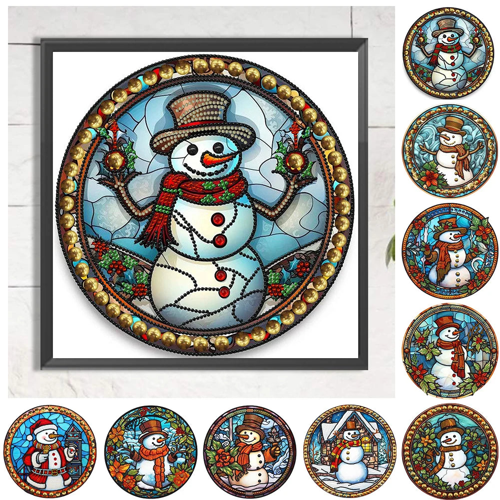 APWIKOGER 5D DIY Partial Diamond Painting Kit Xmas Snowman Decor