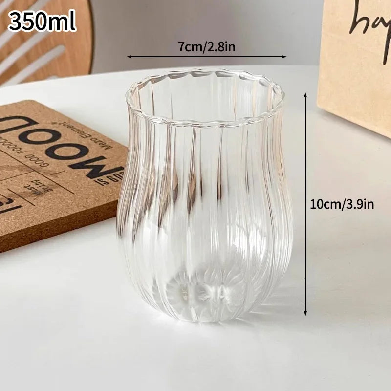 EZHomeEssentials Crystal Glass Aesthetic Cold Coffee Cups