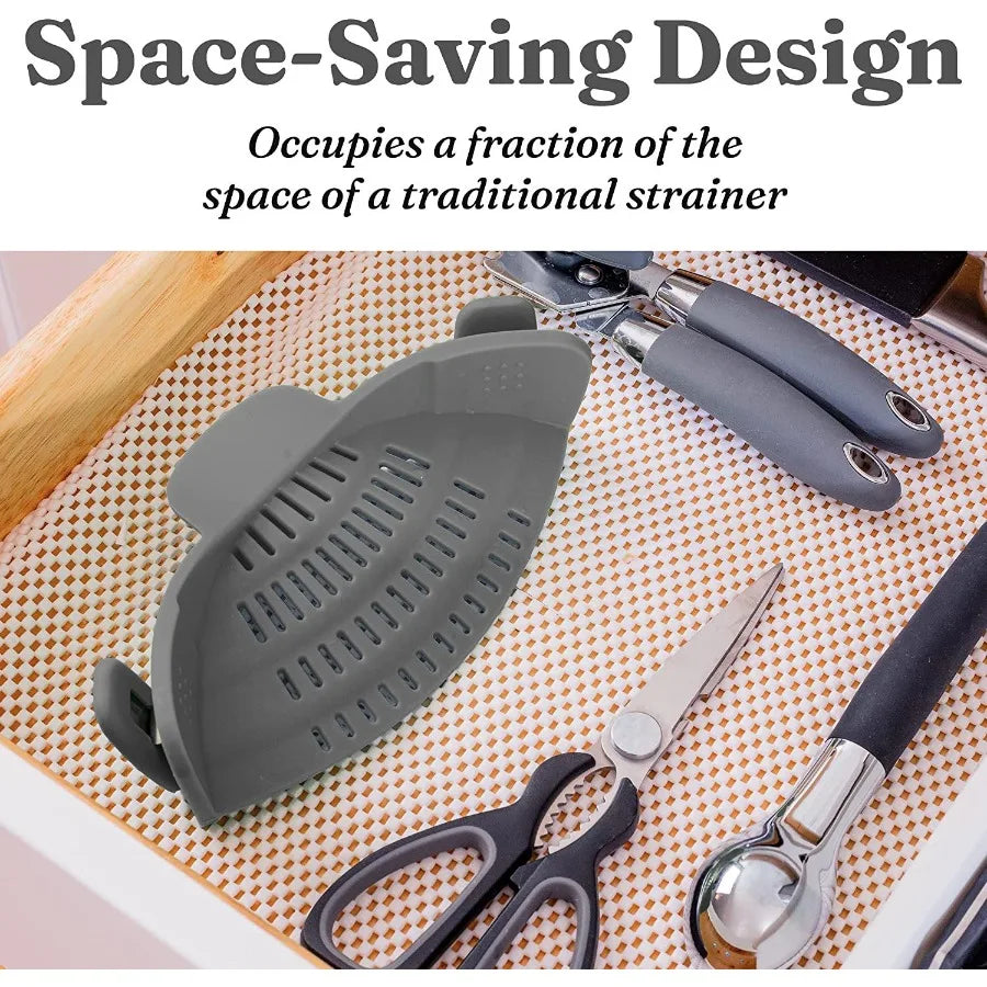 Hign-concerned Snap N Strain Pot Strainer Silicone Clip On