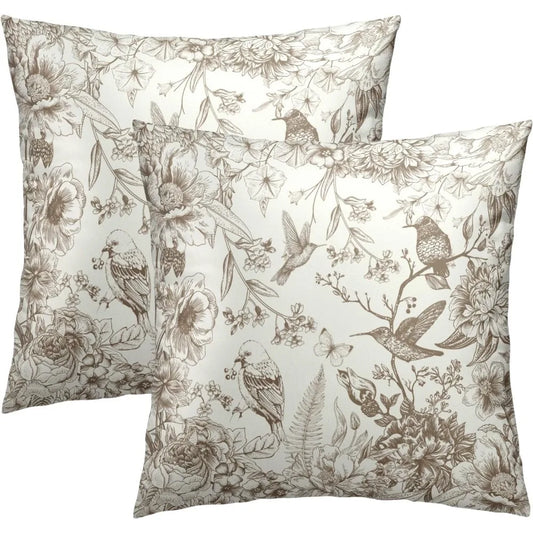 Vintage Floral Pillow Covers With Intricate Embroidered Details 2Pcs