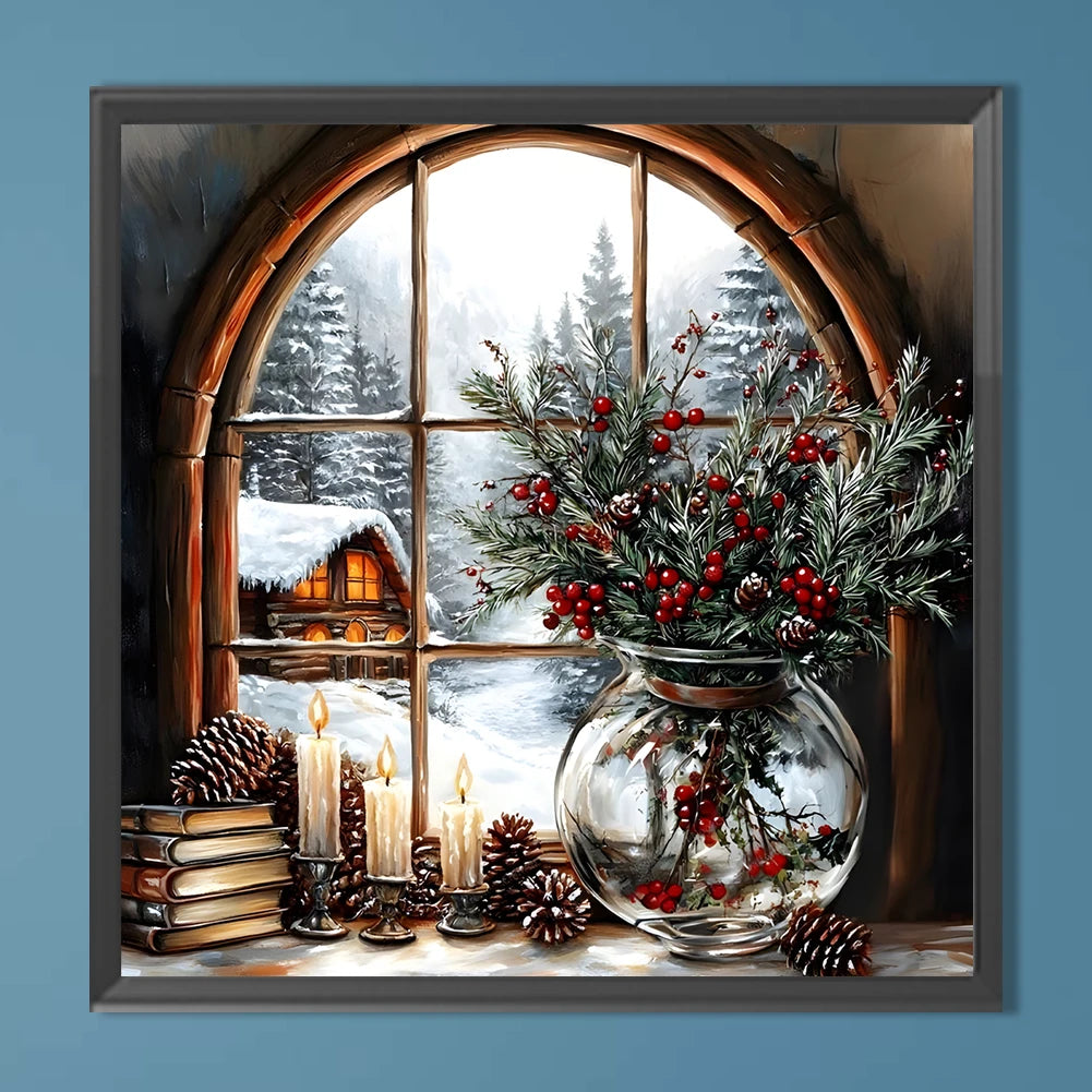 Canvas 5D Diamond Painting Xmas Snow View Kit Home Decor