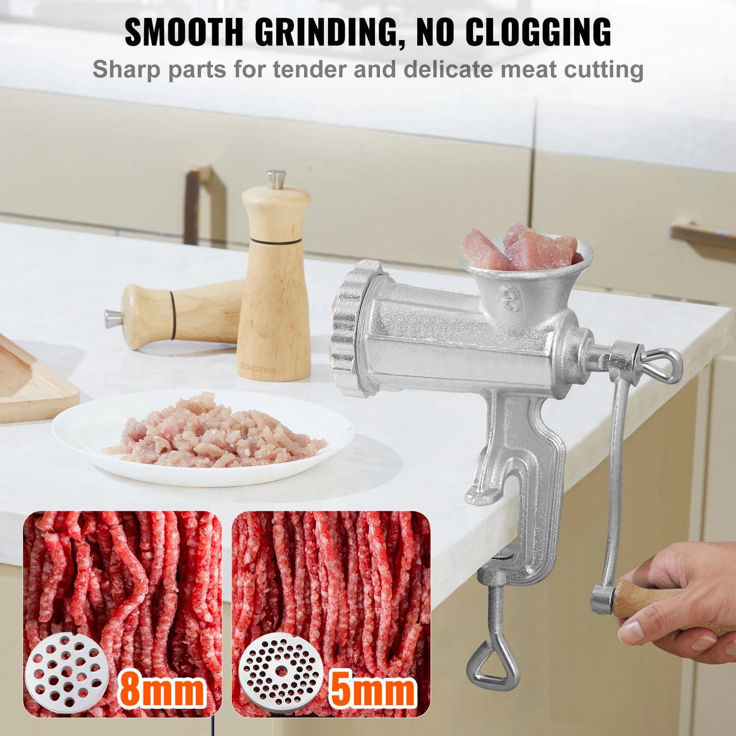 SucceBuy Manual Meat Grinder Heavy Duty Cast Iron Clamp