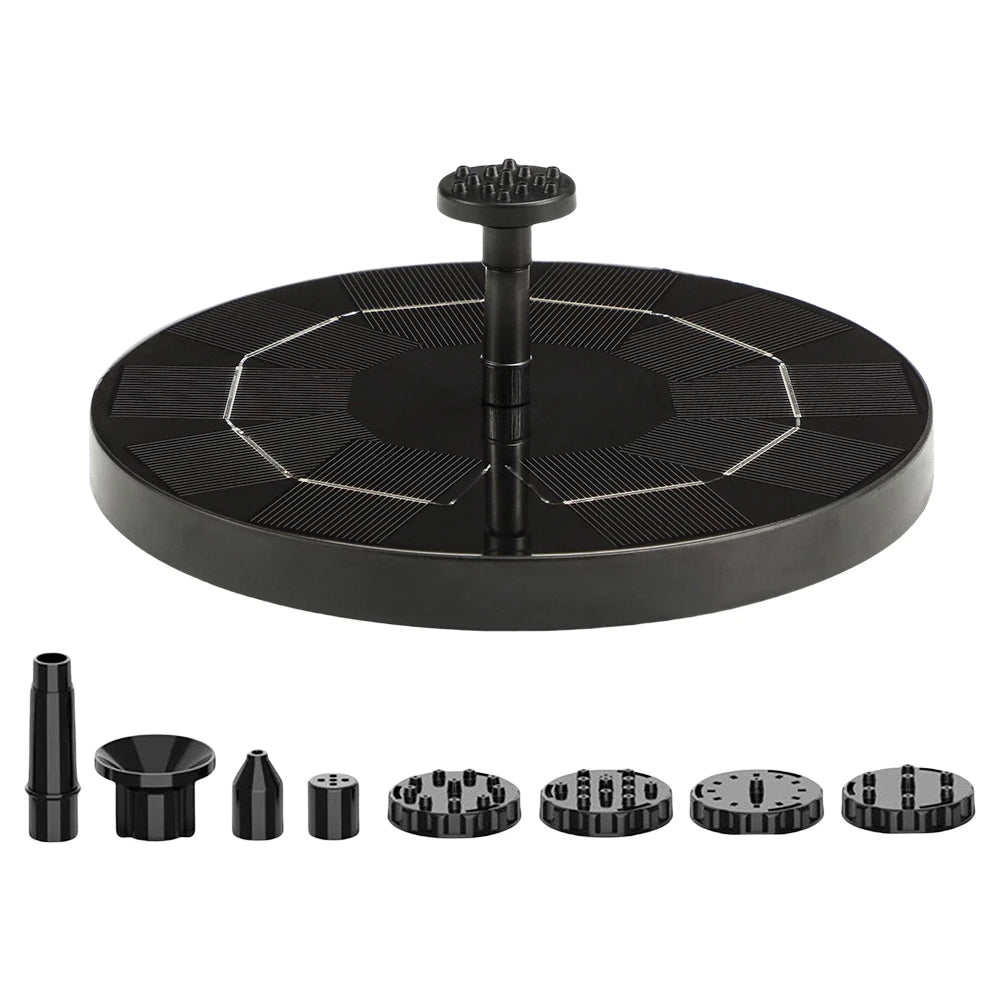EZHomeEssentials Solar Fountain With 8 Nozzles Outdoor Pond