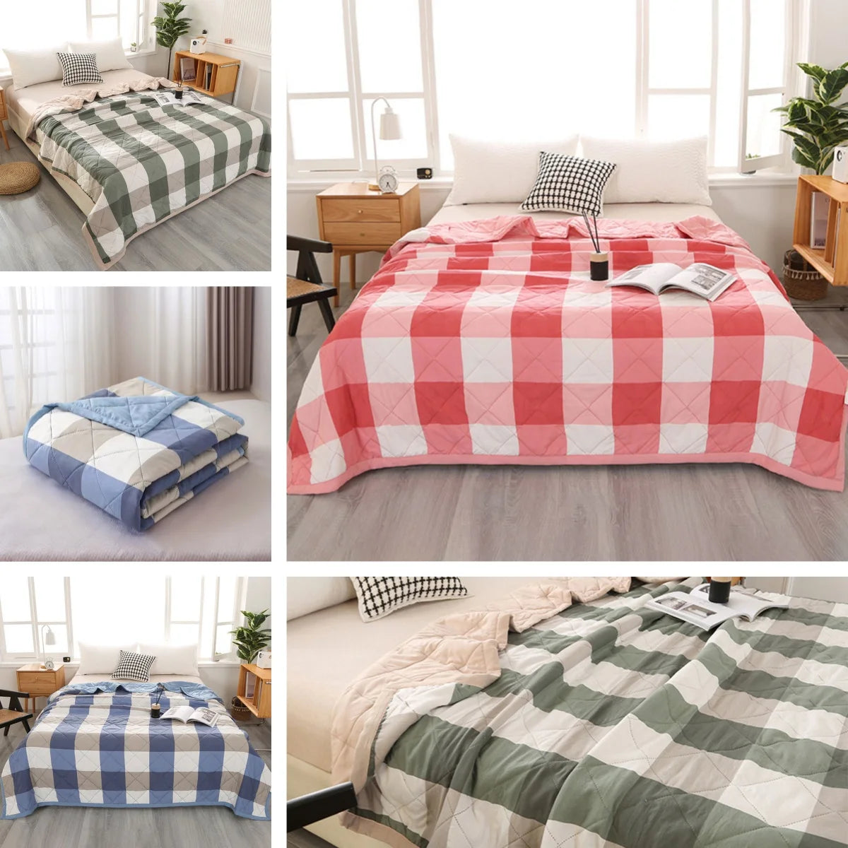 EZHomeEssentials Washed Cotton Comforter Quilt Bedspread