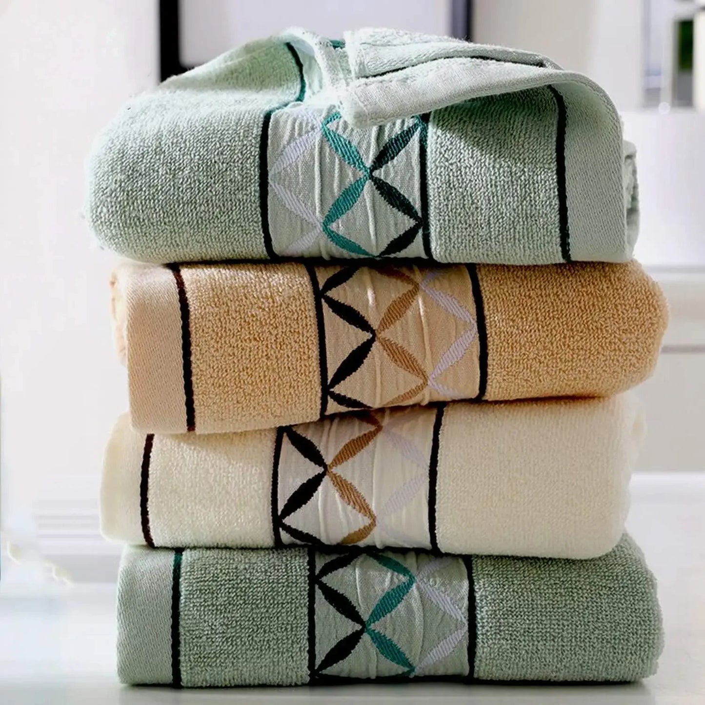 CN Zhejiang Cotton Hand Towels 4 Pack Super Soft Absorbent