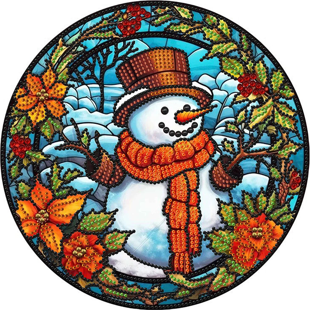 APWIKOGER 5D DIY Partial Diamond Painting Kit Xmas Snowman Decor
