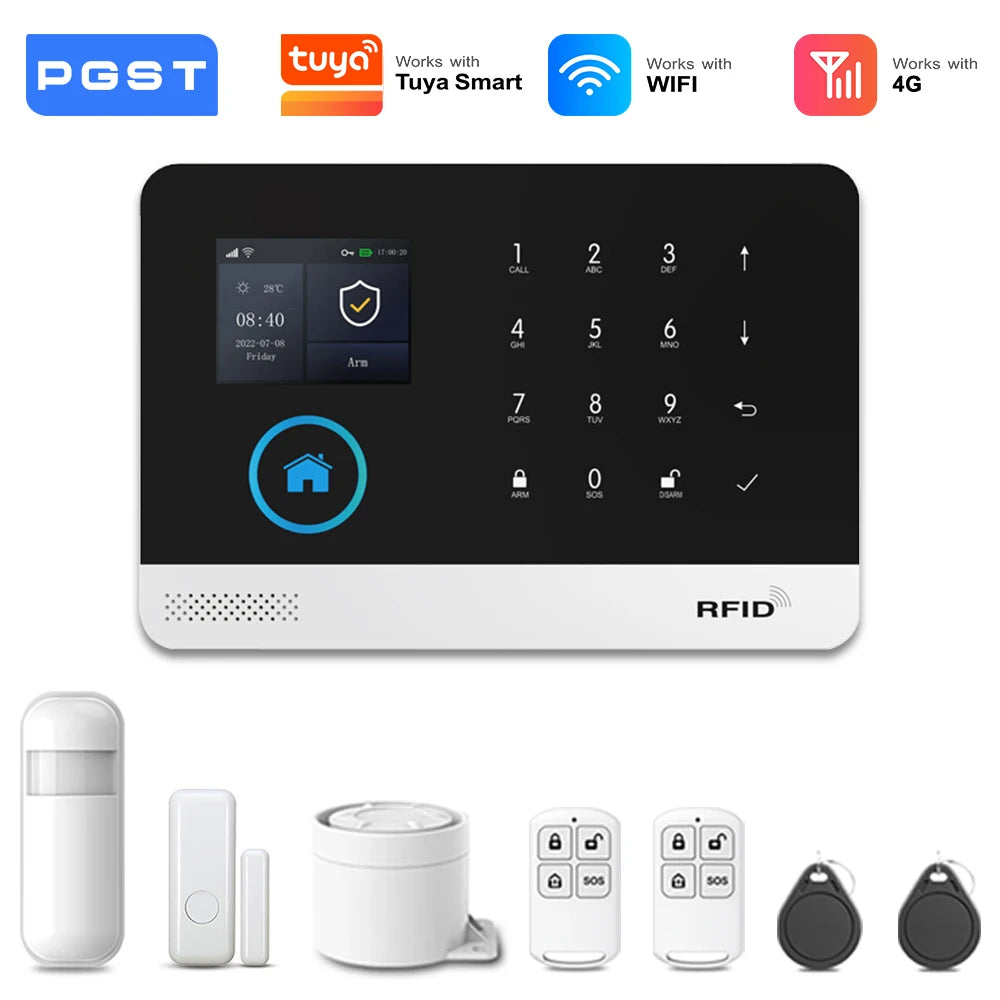 PGST 4G 2G WiFi GSM Wireless Alarm System PIR Sensor
