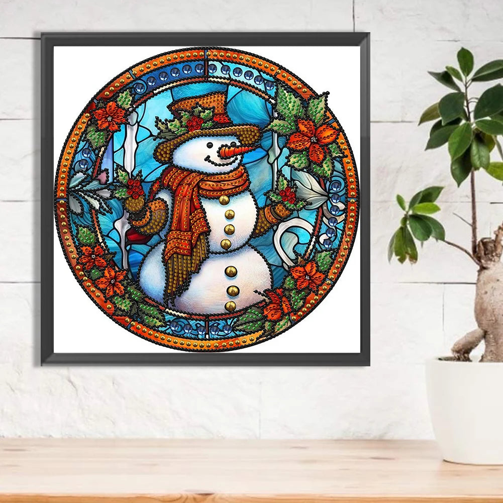 APWIKOGER 5D DIY Partial Diamond Painting Kit Xmas Snowman Decor