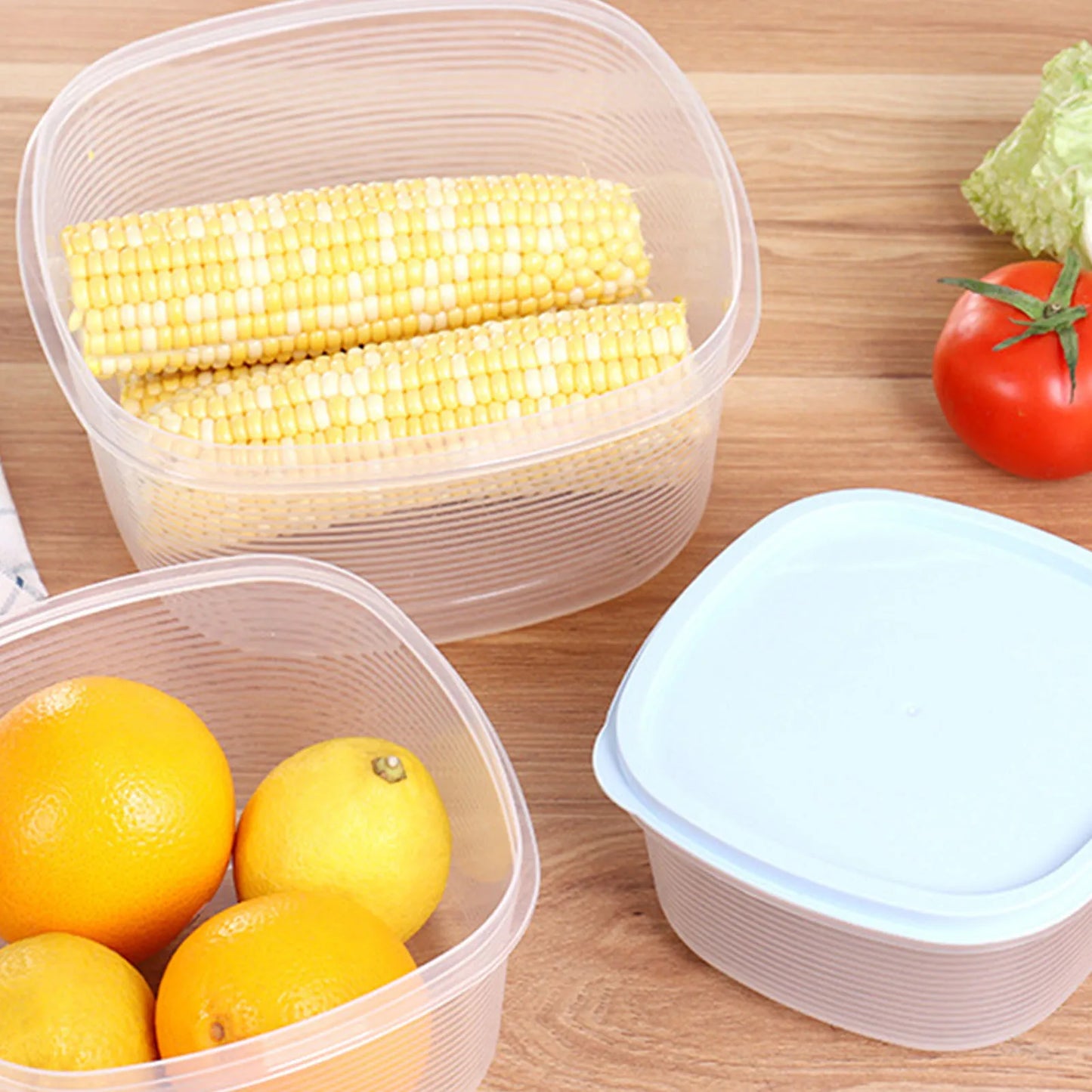 EZHomeEssentials Fridge Containers With Lids Stackable Bins