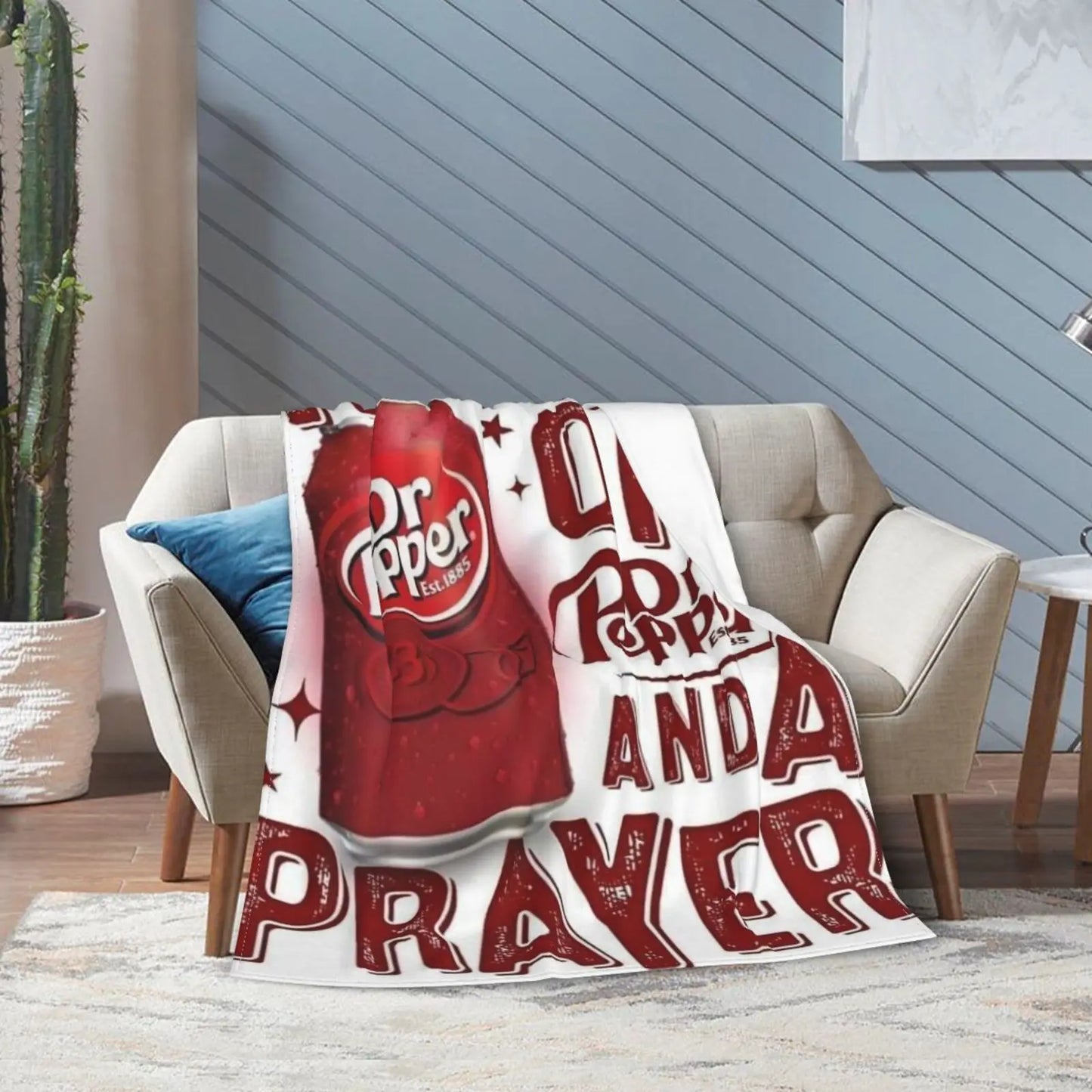 Dr Pepper Printed Flannel Blanket Plush Throw