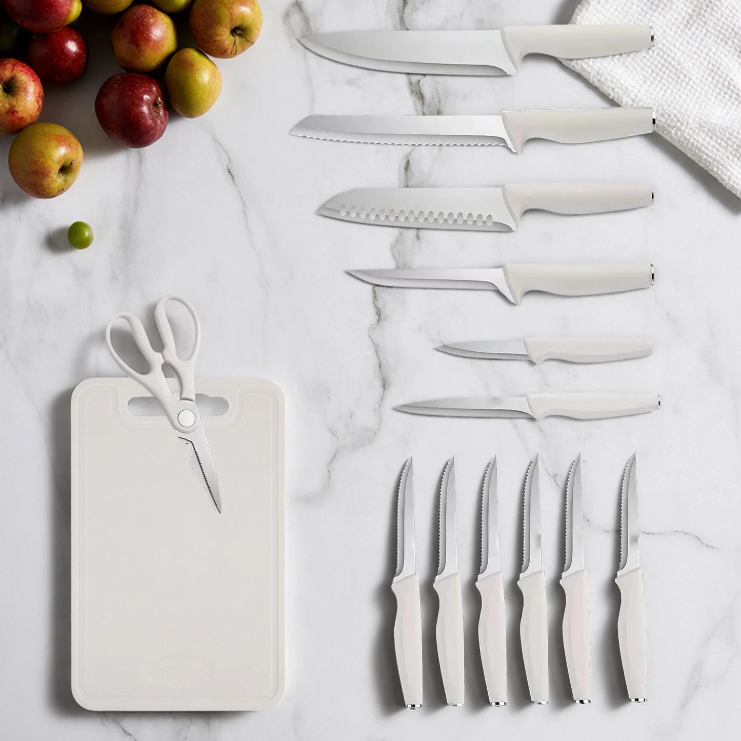 15-Piece Kitchen Stainless Steel Knife Set With Holder