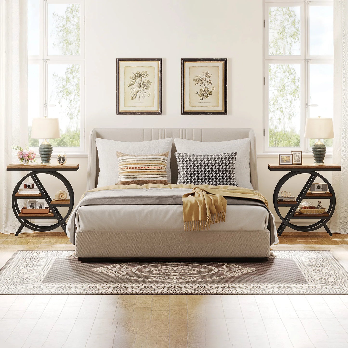 Tribesigns End Table for Living Room 3-Tier with Storage