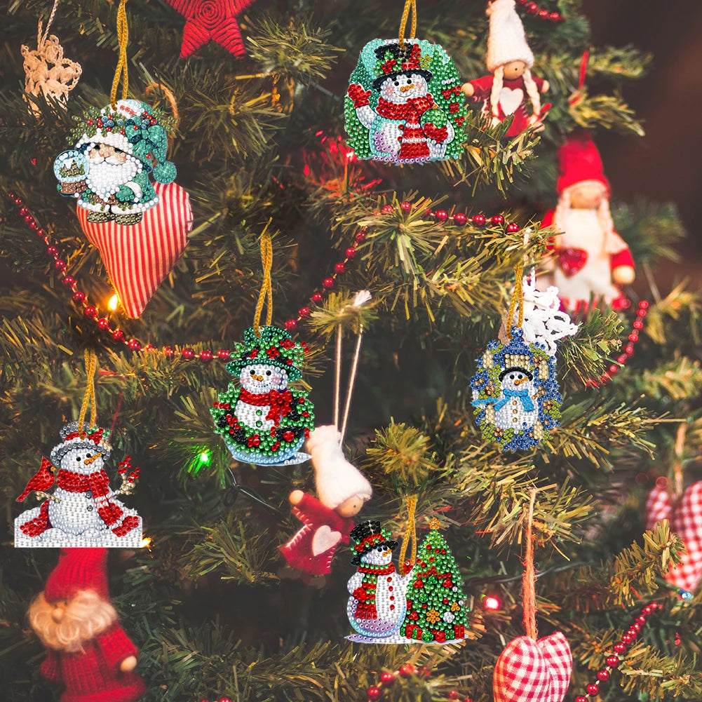 APWIKOGER Christmas 2D Diamond Art Kit Set Hanging Pendant Wall Door Decoration