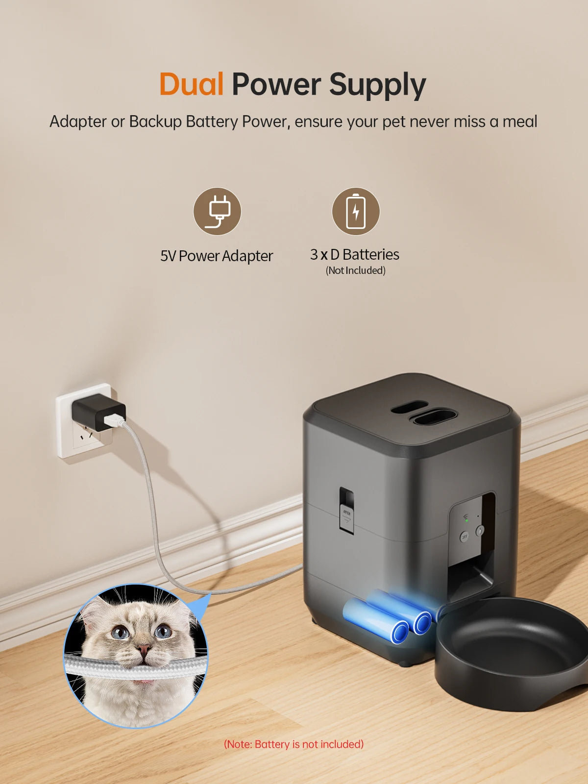 Hign-concerned Cat Feeder With App Control Timed Dispenser