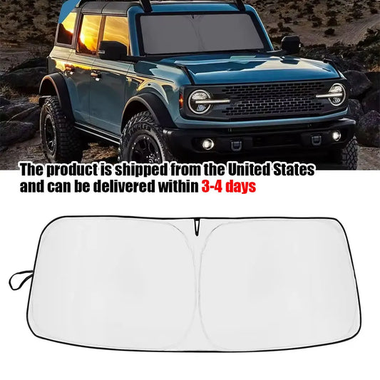 EZHomeEssentials Ford Bronco Windshield Sunshade Front UV