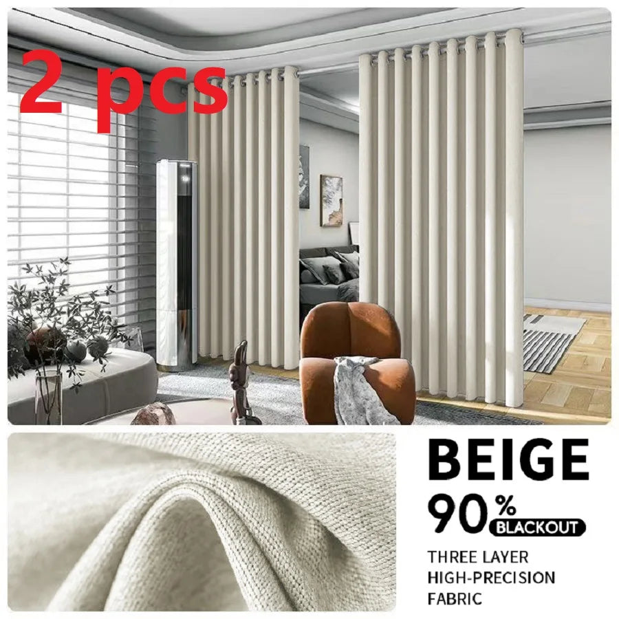 Blackout Room Divider Curtain 2Pc Noise Reduction