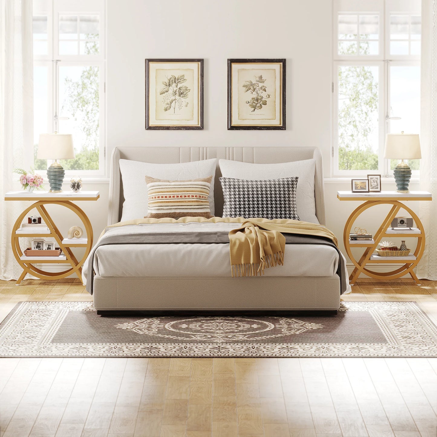 Tribesigns End Table for Living Room 3-Tier with Storage