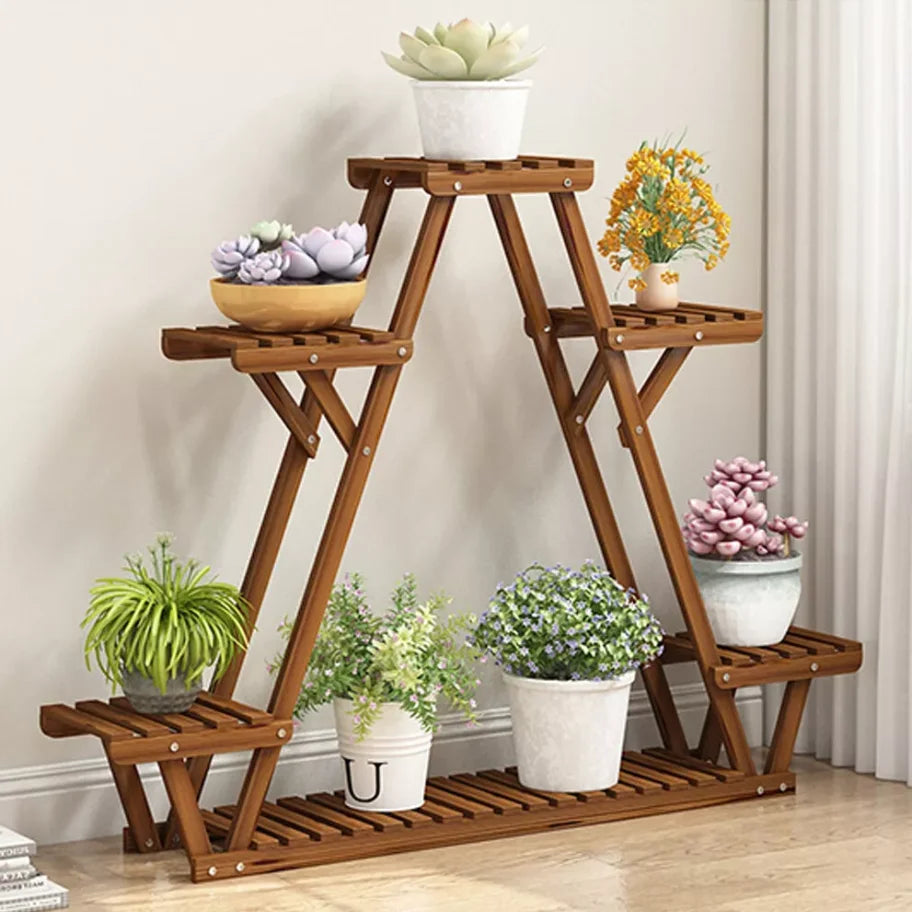 6 Tier Wooden Plant Stand Corner Display Indoor Outdoor