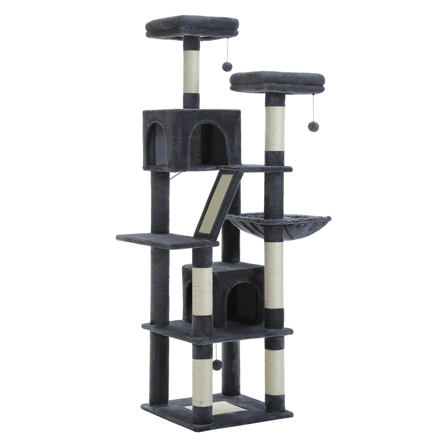 PAWZ Road Five Level Cat Tree Tower With Plush Condo Scratching Posts Boards