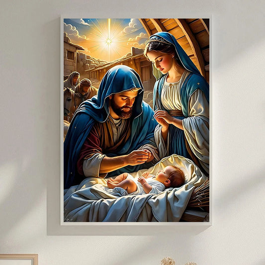 Frame DIY Jesus Diamond Painting Kit Round Full Drill
