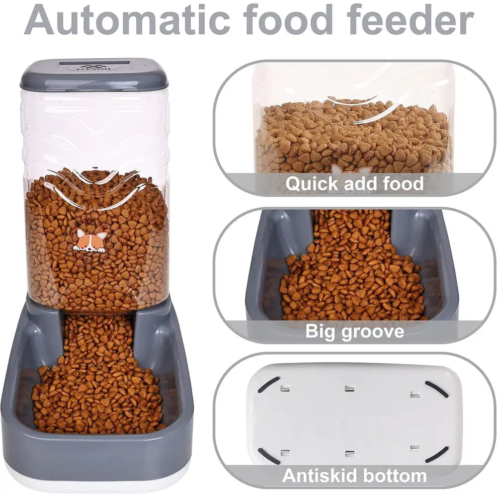 High Concerned Automatic Cat Feeder Gravity Food And Water Dispenser