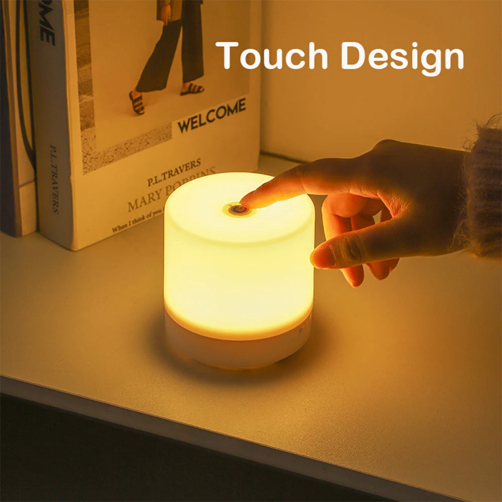 Creative USB Bedside Lamp Touch Dimmer LED Night Light