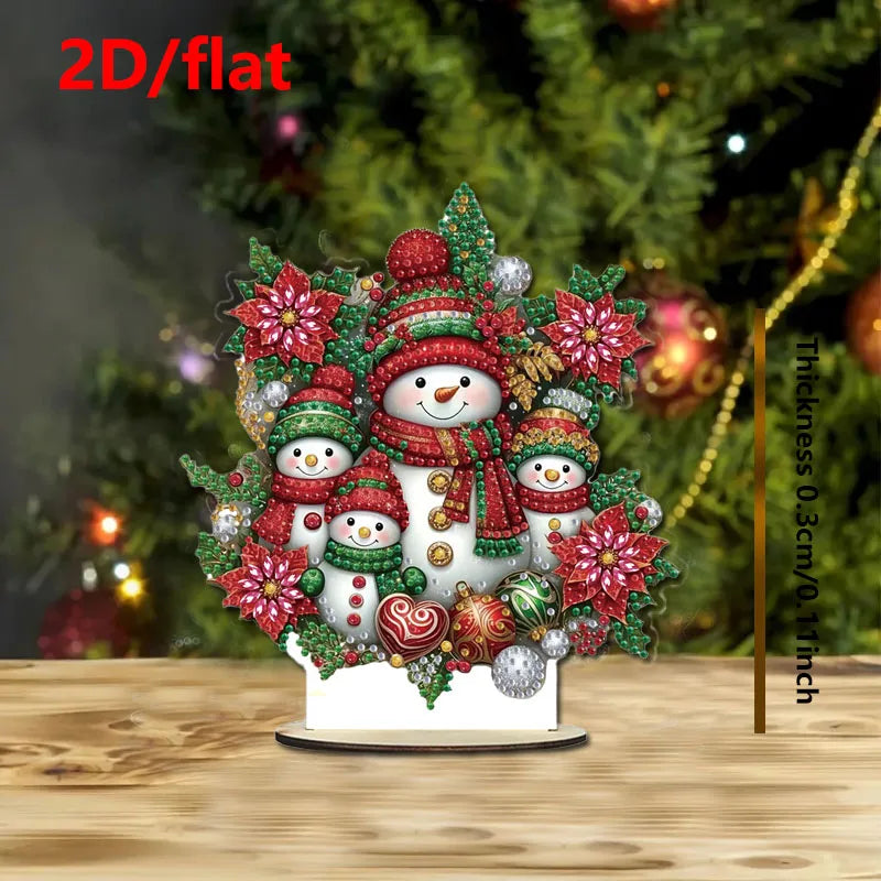 Canvas PremiumQuality Christmas Diamond Painting Set Wooden Desktop Decoration Project