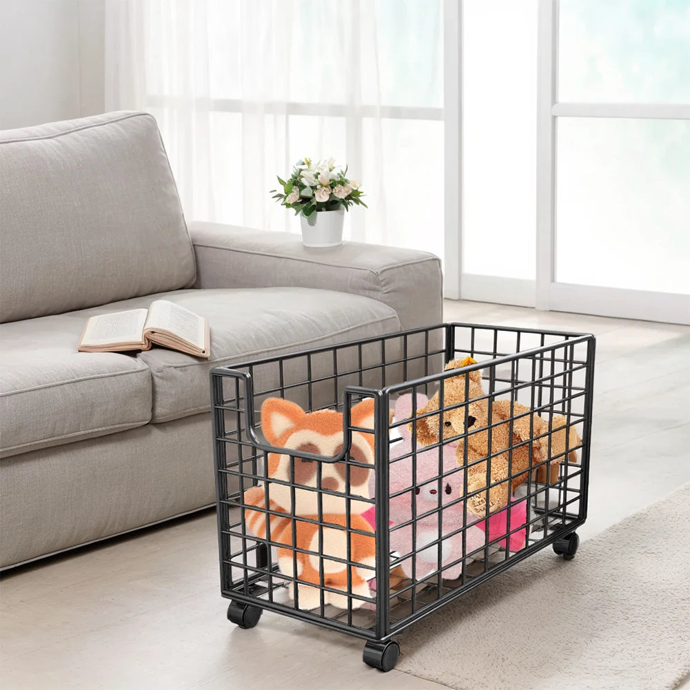 Shunmaii Plush Storage Organizer With Wheels For Kids Room Playroom