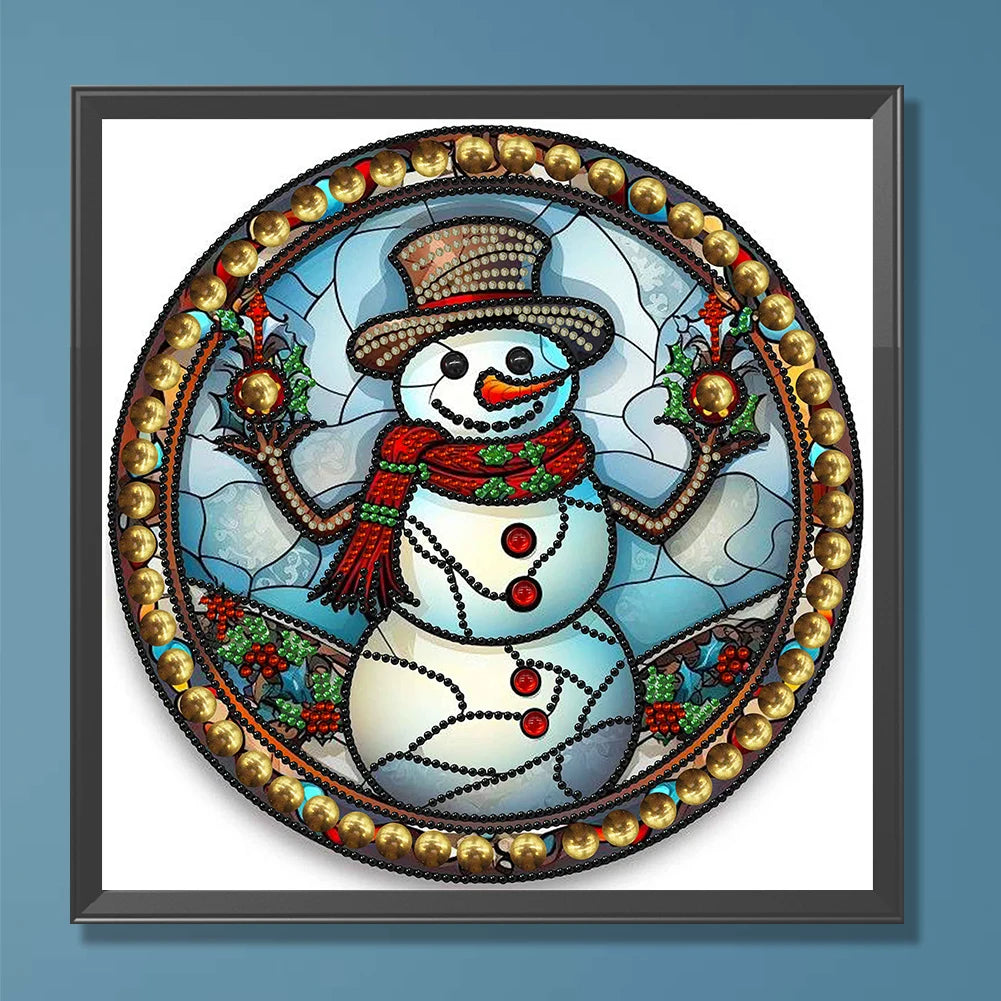 APWIKOGER 5D DIY Partial Diamond Painting Kit Xmas Snowman Decor