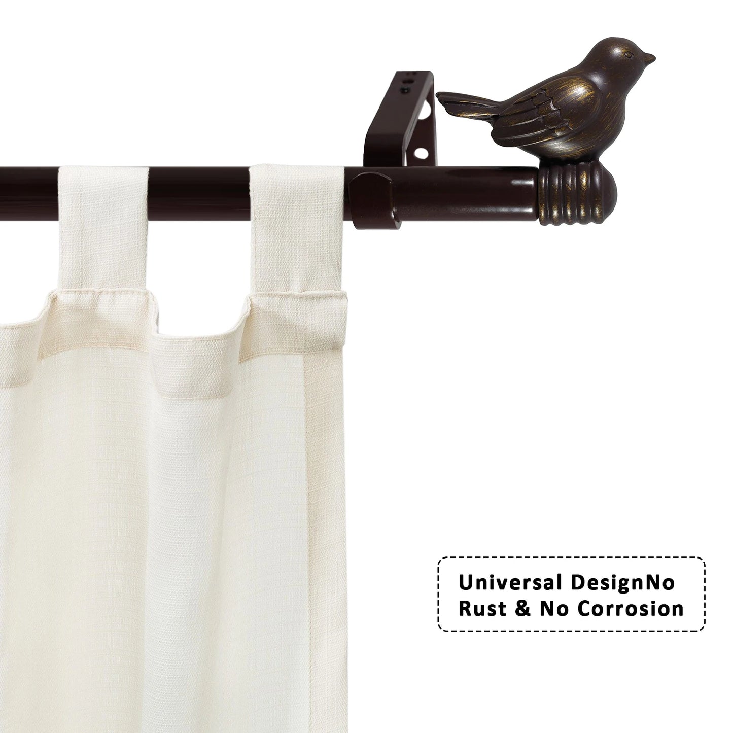 Guangdong Telescopic Curtain Rod Set With Decorative Bird Finials