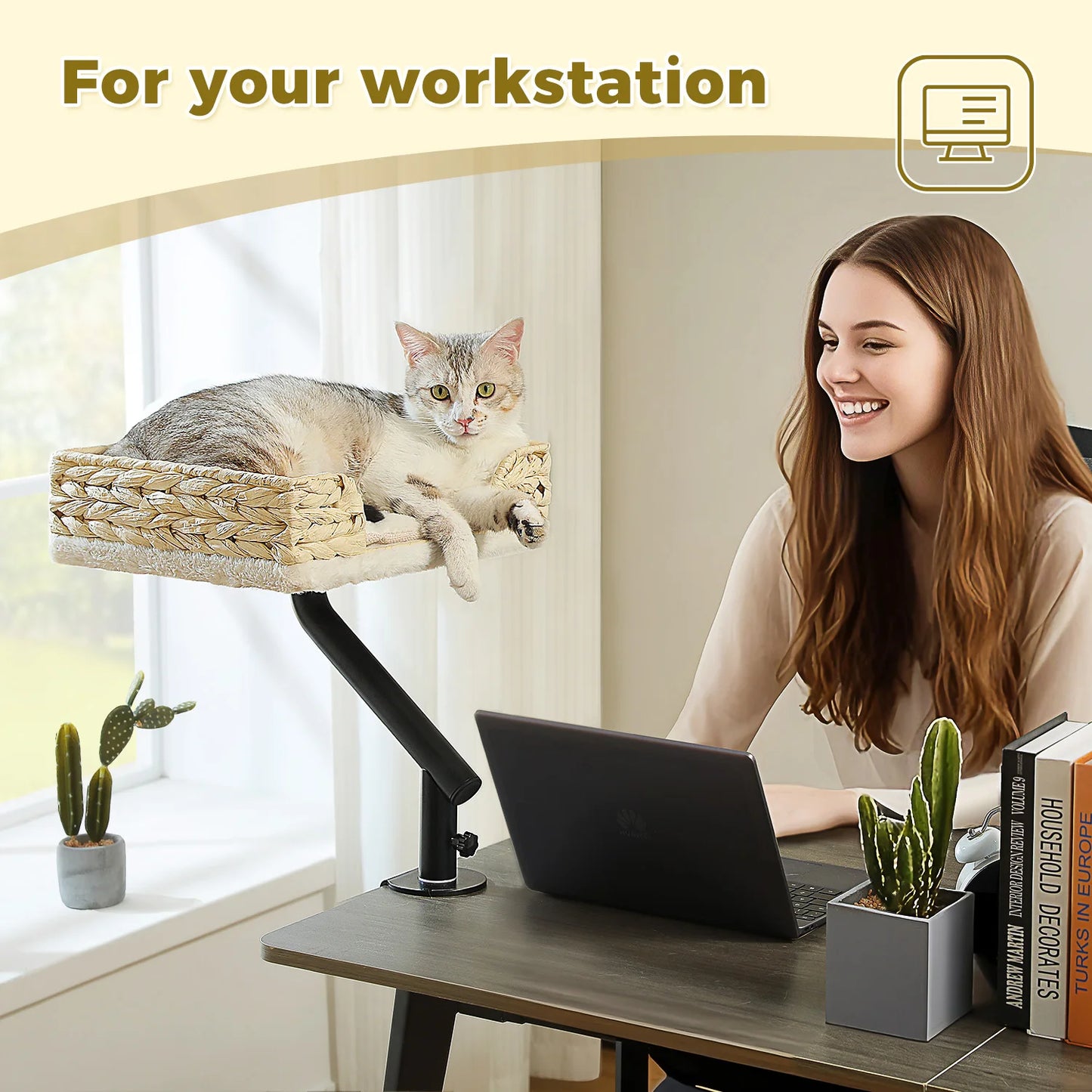 Road Cat Desk Bed 360 Degree Rotatable Stand Indoor