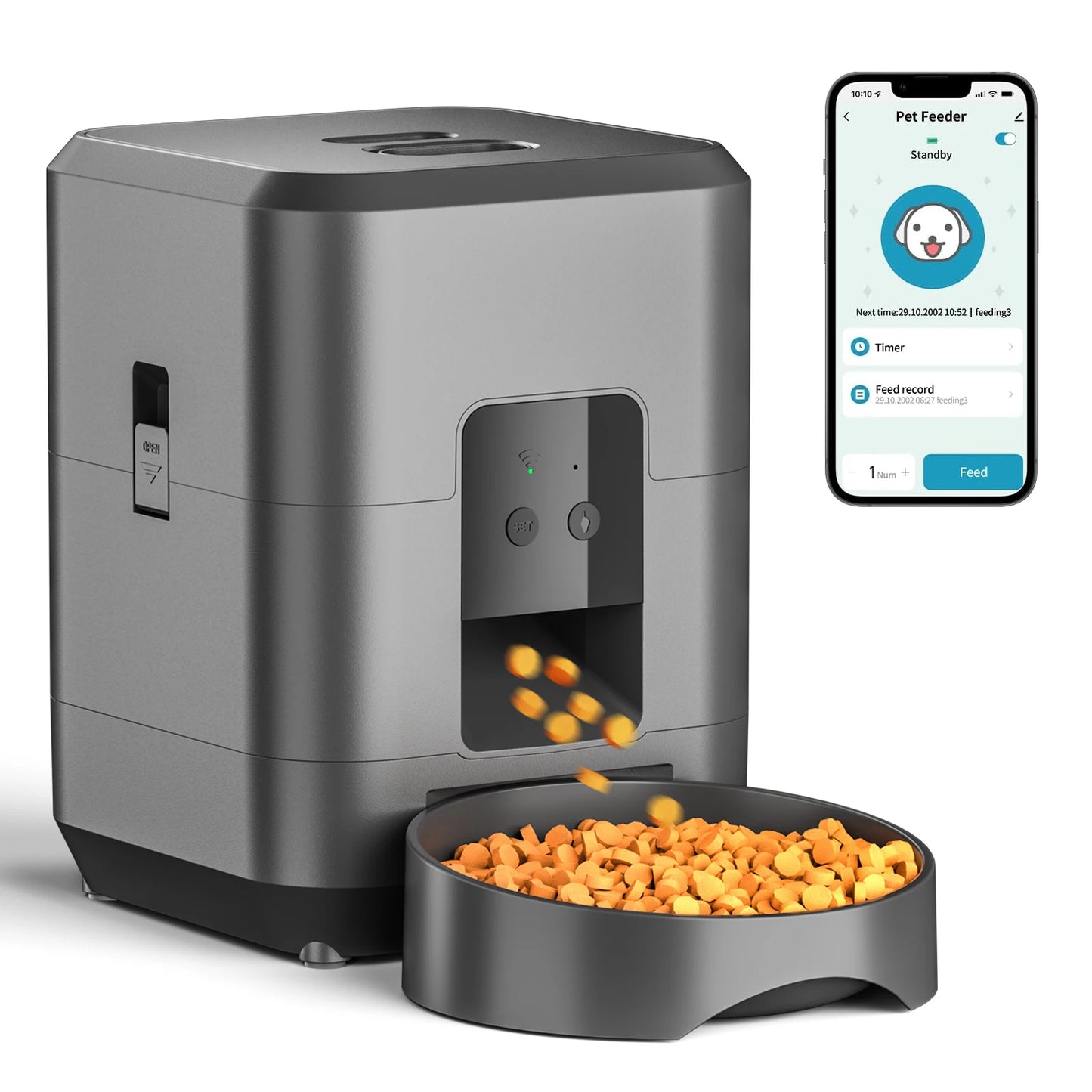 Hign-concerned Cat Feeder With App Control Timed Dispenser