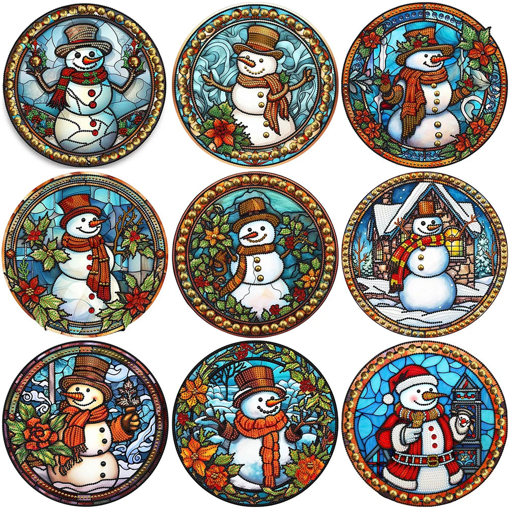APWIKOGER 5D DIY Partial Diamond Painting Kit Xmas Snowman Decor