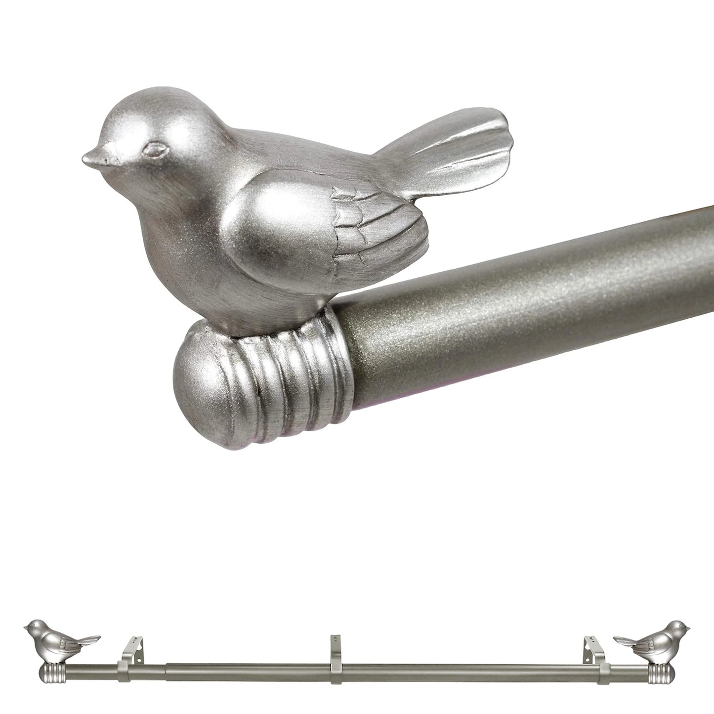 Guangdong Telescopic Curtain Rod Set With Decorative Bird Finials