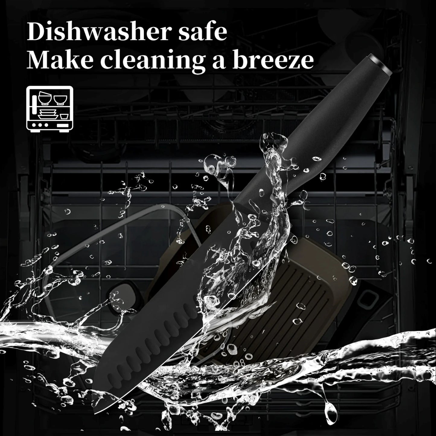 Stainless Steel 15 Piece Kitchen Knife Set Ergonomic Handle