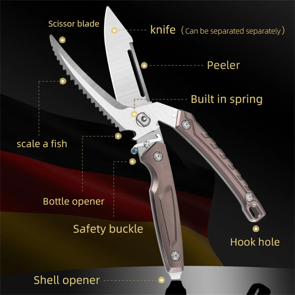 Hign-concerned Heavy Duty Poultry Shears Stainless Scissors