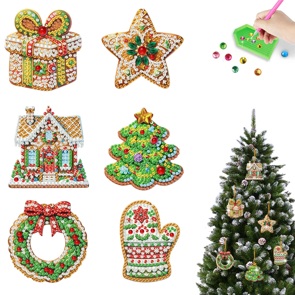 APWIKOGER Christmas 2D Diamond Art Kit Set Hanging Pendant Wall Door Decoration