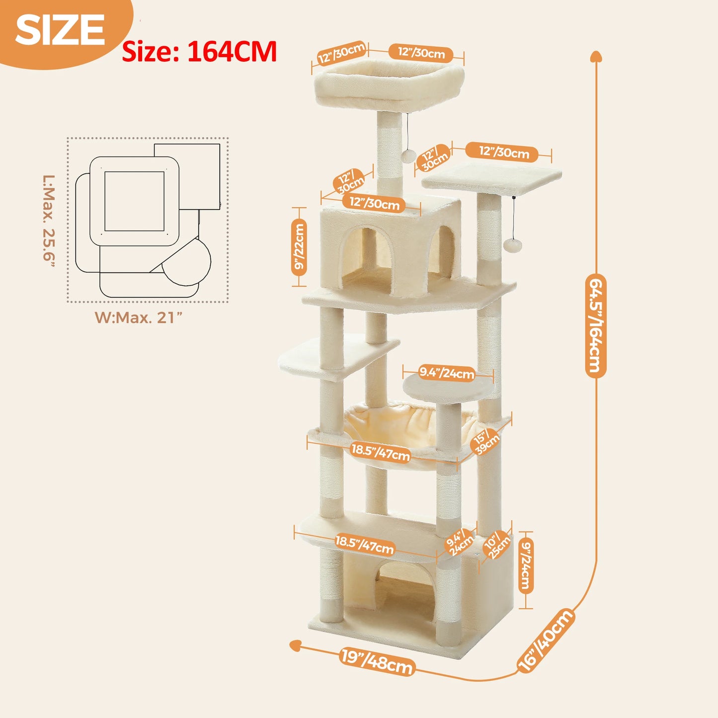 PAWZ Road Large Cat Tree And Tower For Indoor Cats