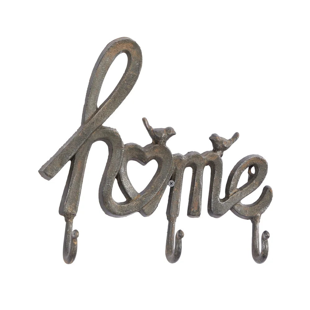 Architectural Interior Metal Wall Hook Decor Bird Silhouettes