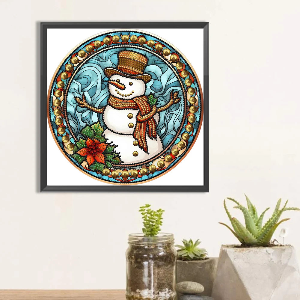 APWIKOGER 5D DIY Partial Diamond Painting Kit Xmas Snowman Decor