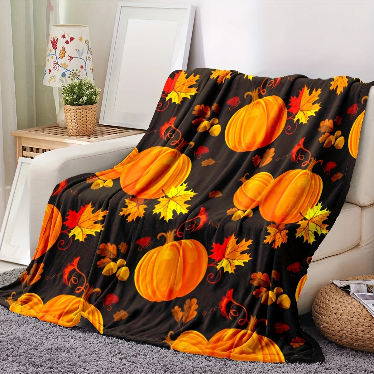 Craft of Weaving Cozy Halloween Flannel Throw Blanket