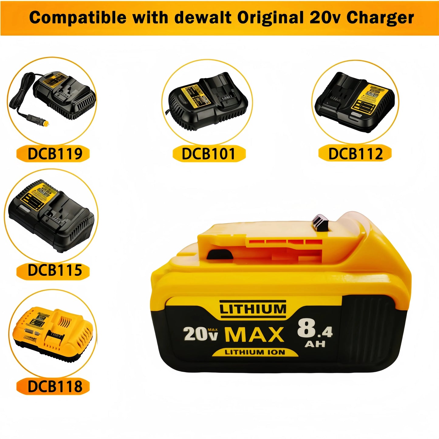 EZHomeEssentials 20V 8.4Ah DCB205 Hand Drill Battery