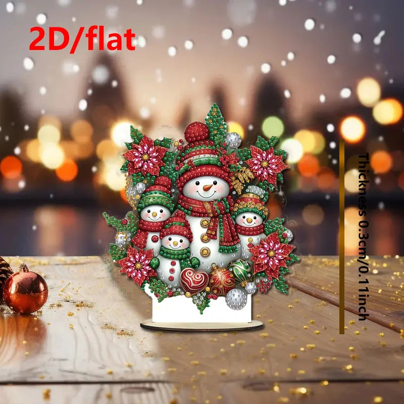 Canvas PremiumQuality Christmas Diamond Painting Set Wooden Desktop Decoration Project