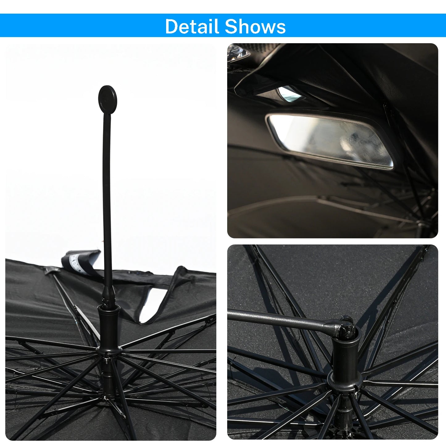 Foldable Car Umbrella Windshield Sun Shade Cover Iridescent UV Block Front Window Sunshade Heat Protection Universal Accessories
