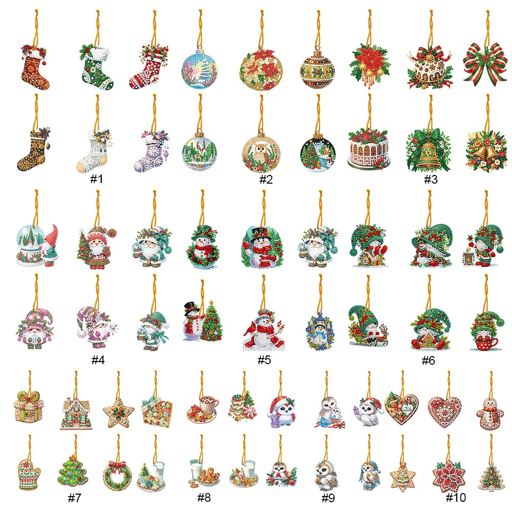 APWIKOGER Christmas 2D Diamond Art Kit Set Hanging Pendant Wall Door Decoration