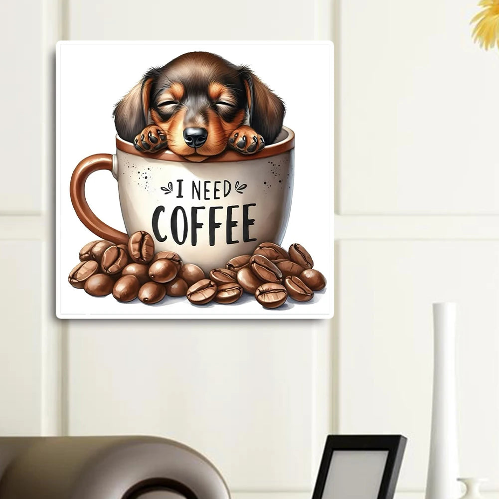 Alloet Coffee Animal 5D Diamond Painting Kit Full Drill Round