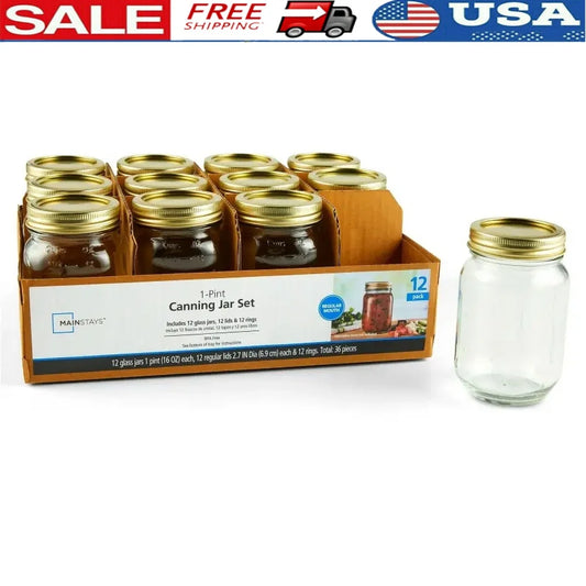 EZHomeEssentials Mason Jars With Lids Airtight Seal